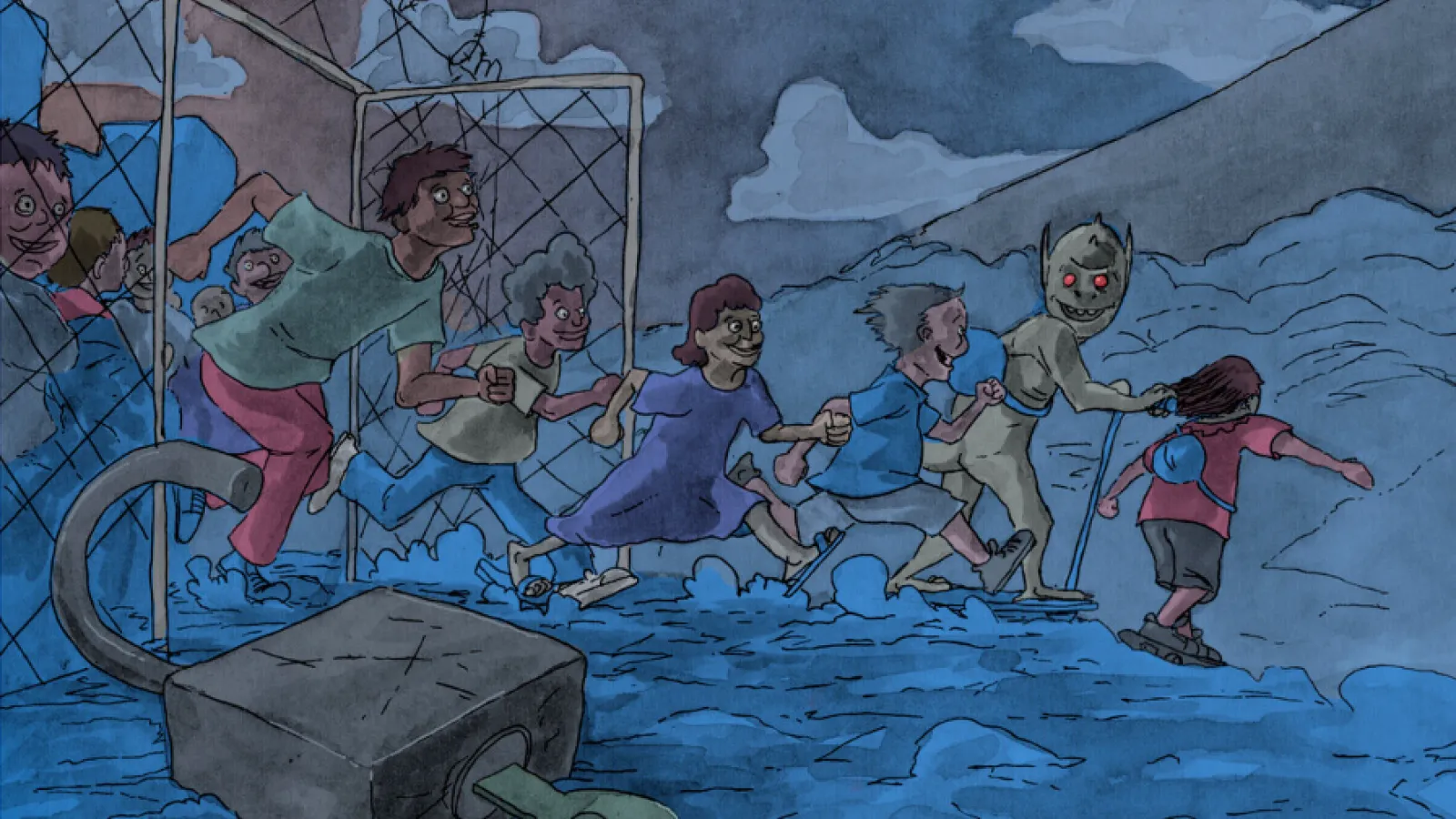 Illustration by Chris Escobar from Dr. Frederick Luis Aldama's children's book "The Adventures of Chupacabra Charlie"