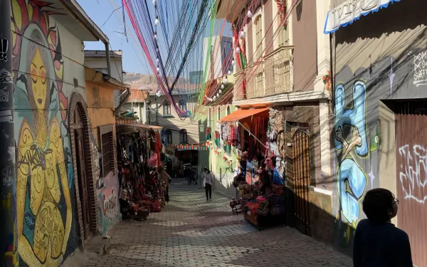Street colorful ribbons